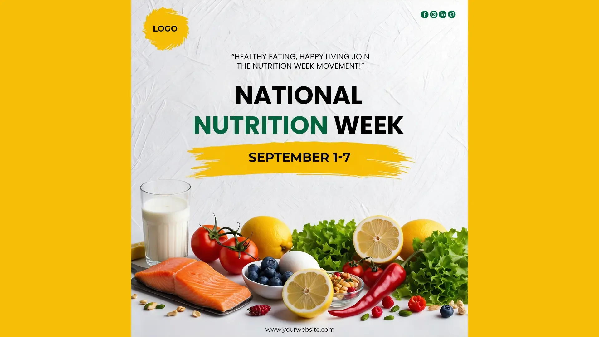 Zesty Lemon Design Instagram Post for National Nutrition Week